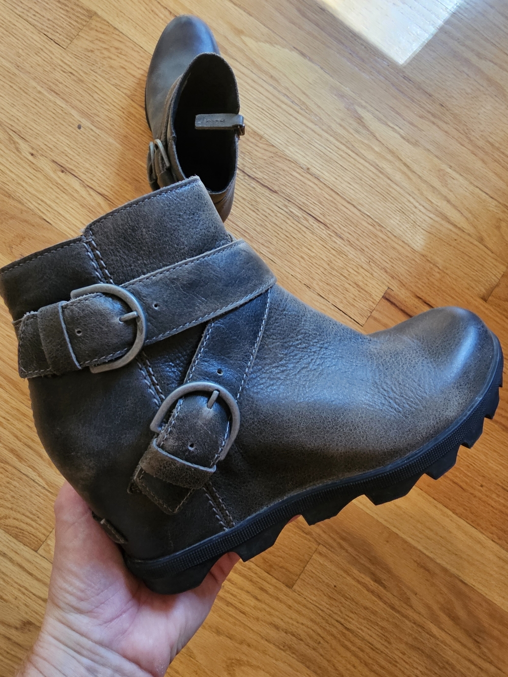 Sorel Charcoal Joan Of Arctic Wedge II Double-Buckle Ankle Booties